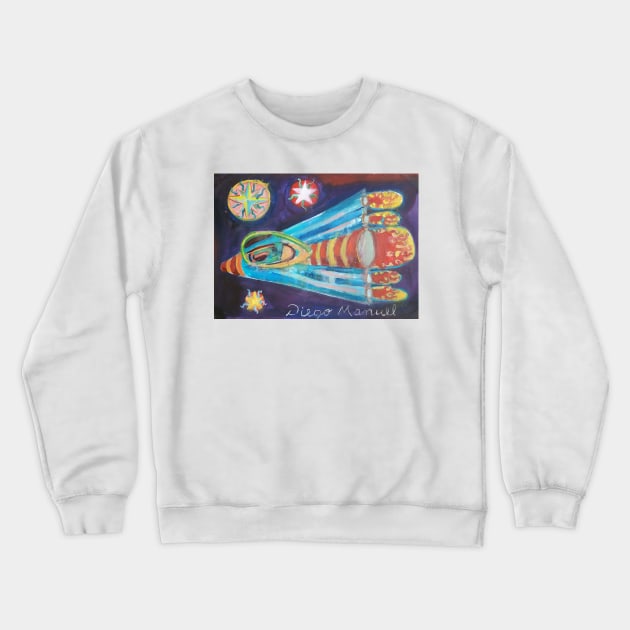 spaceship Crewneck Sweatshirt by diegomanuel